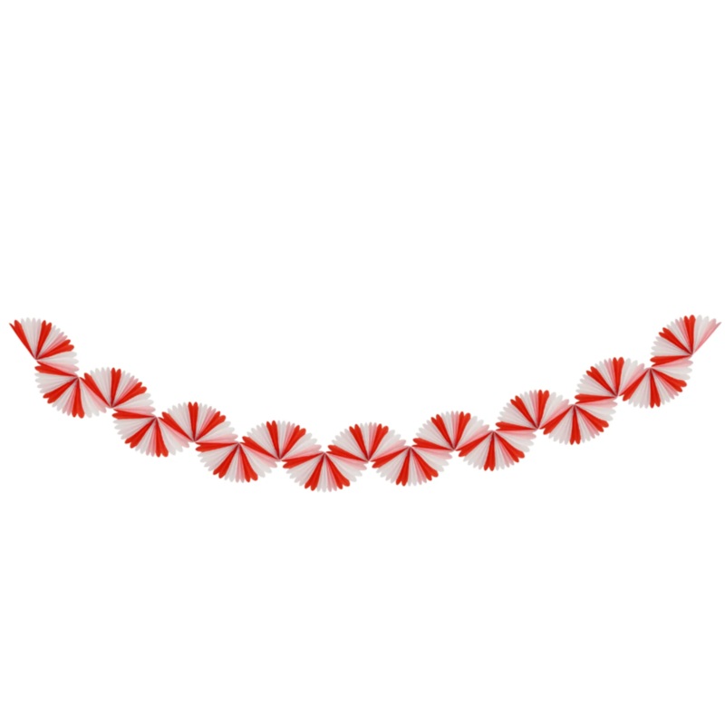 Candy Cane Stripe Honeycomb Fan Garland