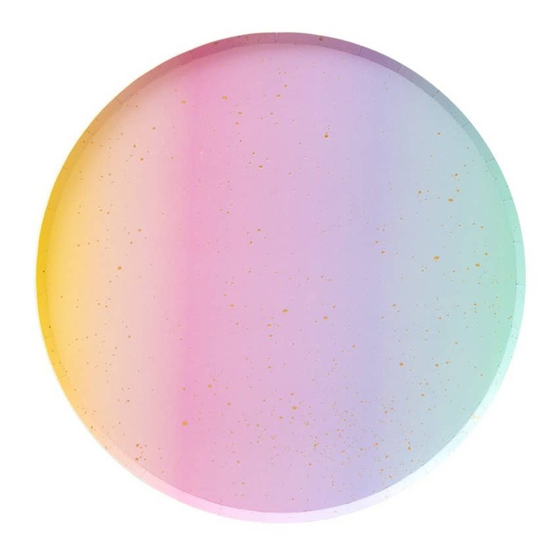 Pastel Rainbow Ombre Round Plates