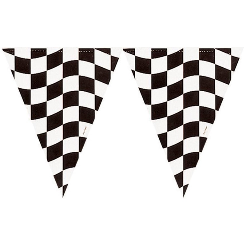 Black & White Check Flag Banner 12ft