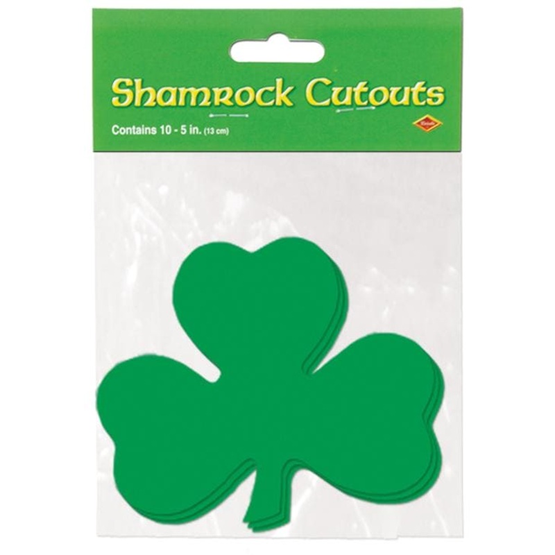 St. Patrick's Day Shamrock Cutouts 10 Ct