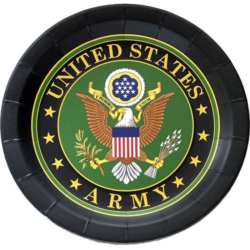 United States Army 9in Round Dinner Paper Plates 8ct
