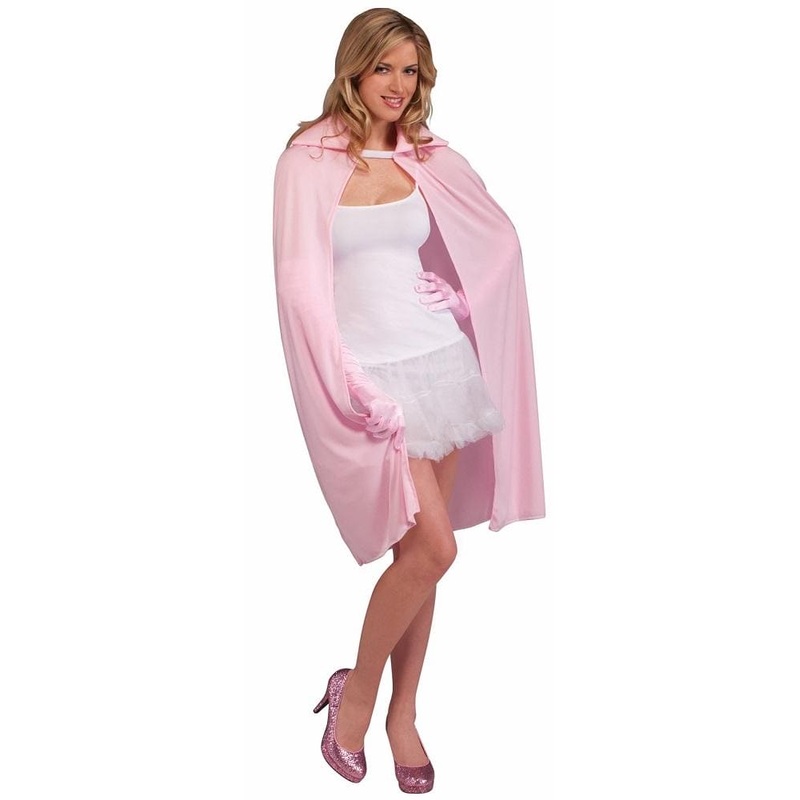 Short Pink Cape Costume Unisex Magician Phantom Collar Super Hero Adult 45in