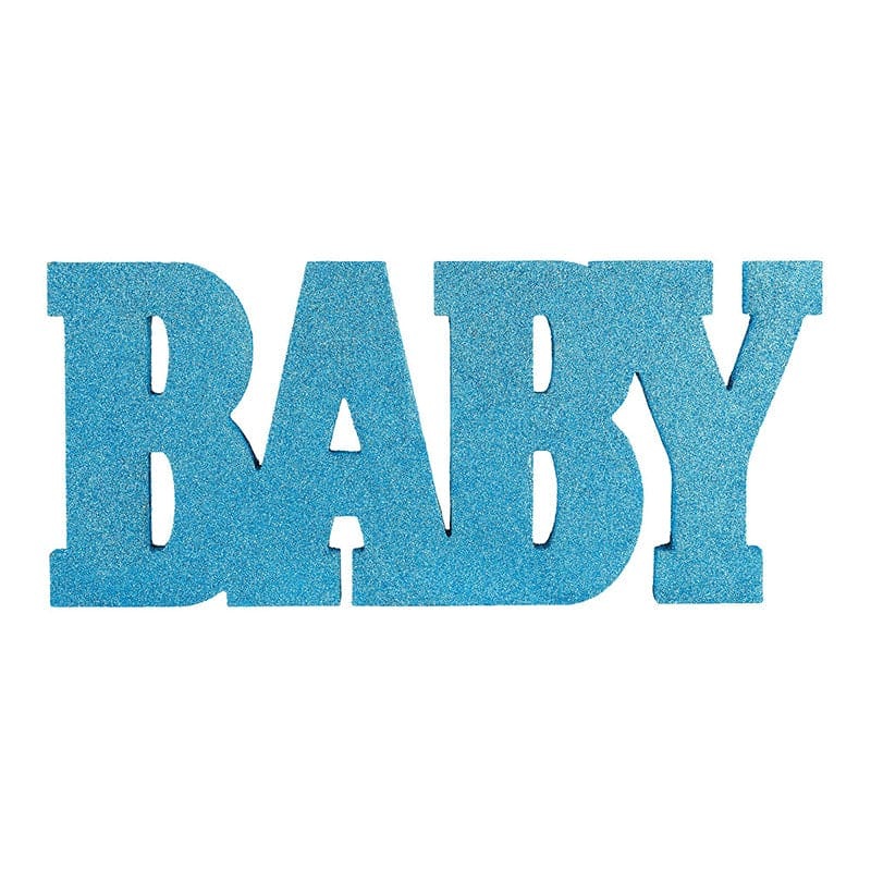 Standing Baby 8in x 18in Glitter Sign - Boy