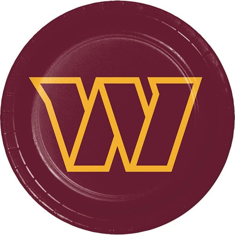 Washington Commanders 9in Round Dinner Paper Plates 8ct