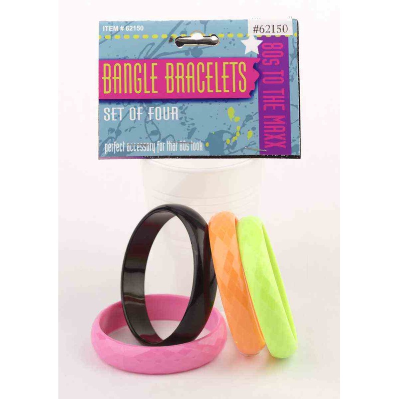 80's Style Bangle Bracelets 4 Ct