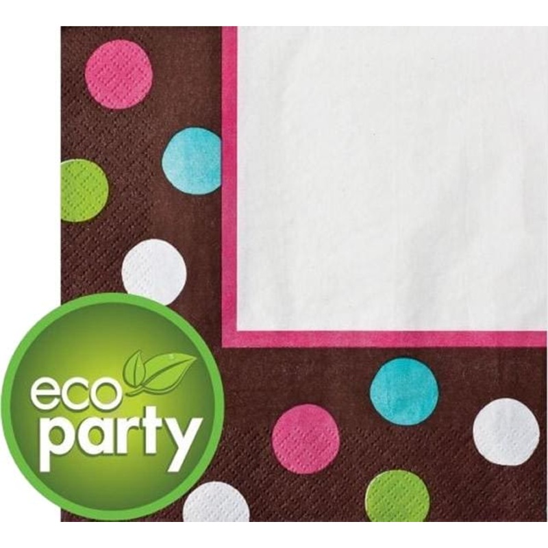 Chocolate & Polka Dots Lunch Napkins