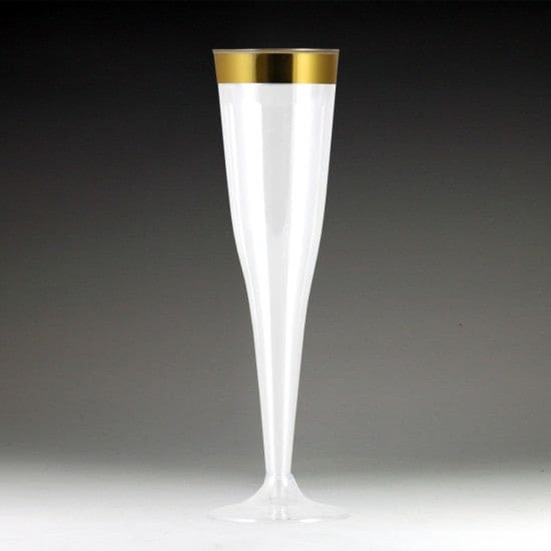 Champagn Flute Gold Trim 5oz 1 piece (6)