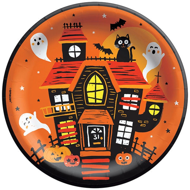 Spooky Friends 8.5in Round Paper Plates 50ct
