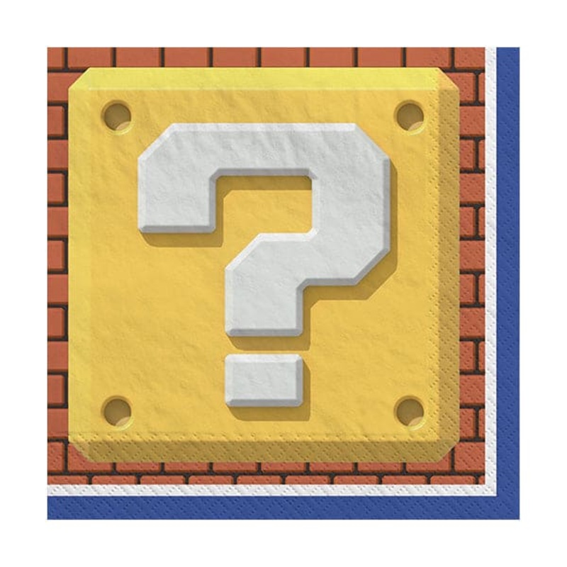 Super Mario Brothers Beverage Napkins 16 Ct