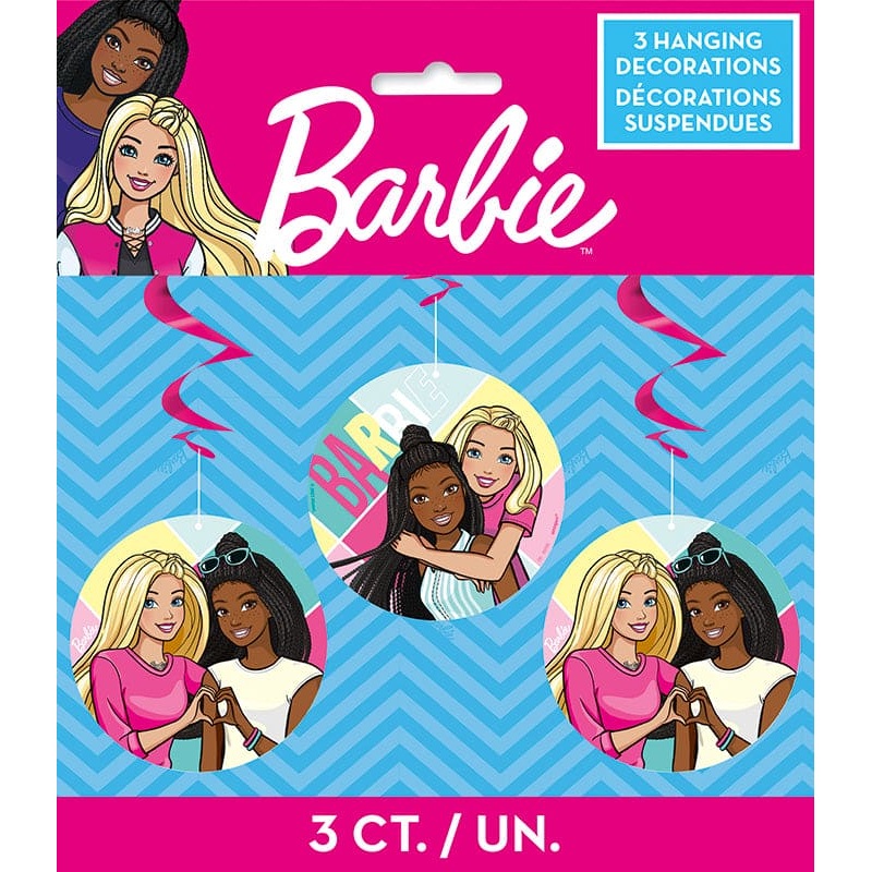 Barbie 26in Hanging Swirl Decorations 3Ct