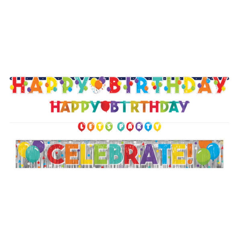 Birthday Celebration Banners 4 Ct