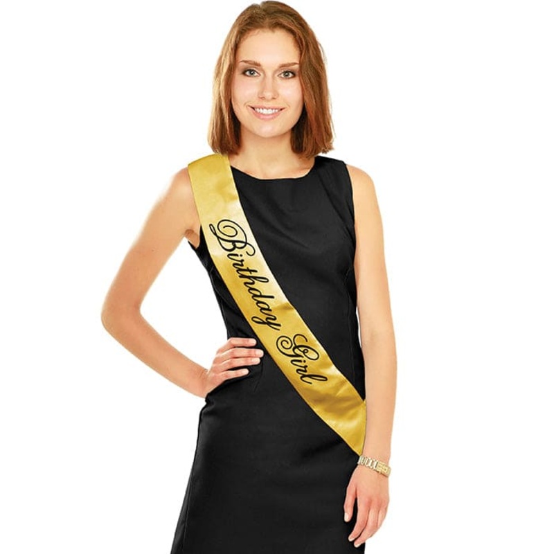 Birthday Girl Gold Sash