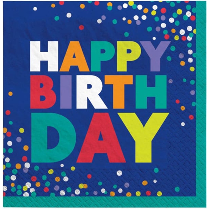 Bold Happy Birthday Value Luncheon Napkins