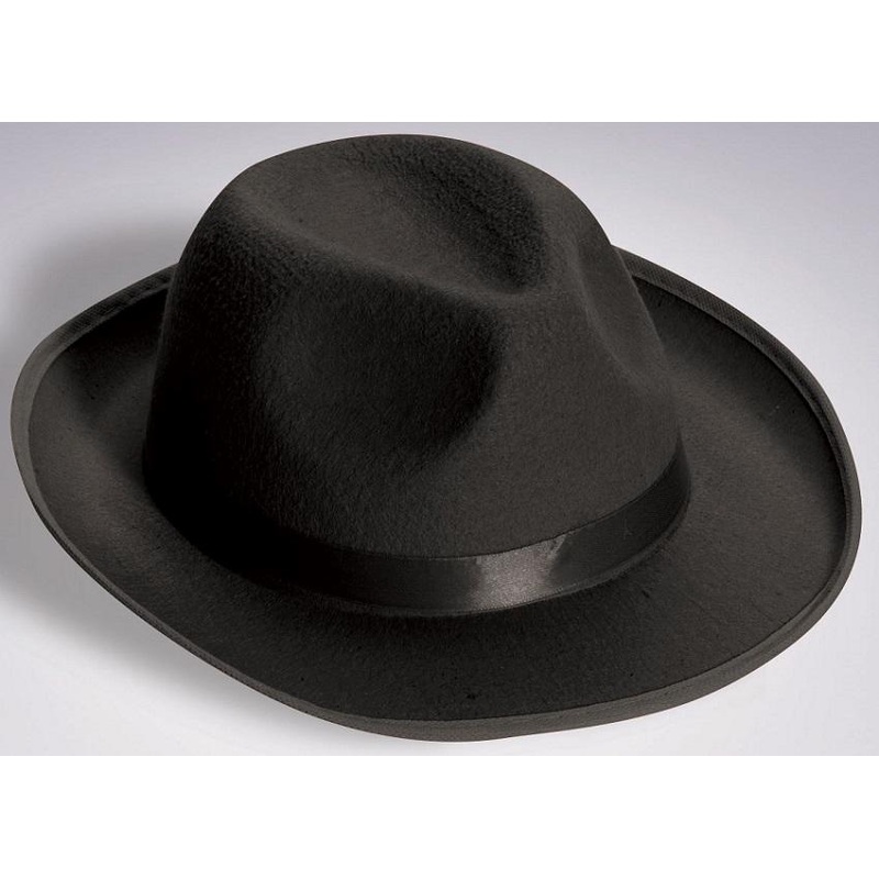 Satin Black Fedora Hat