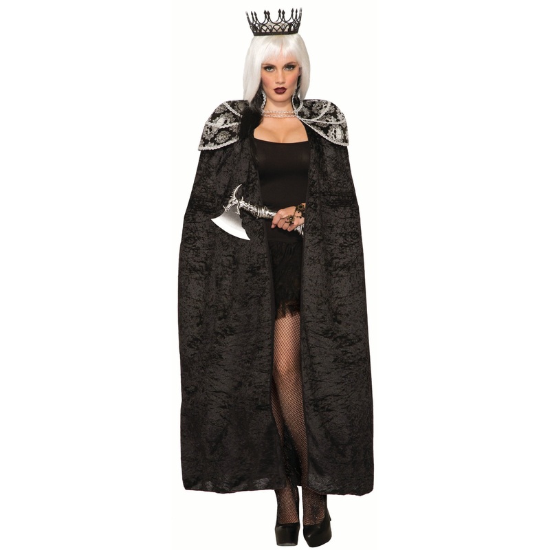 Women's Black Adult Dark Queen Royalty Great Royal Queen Cape