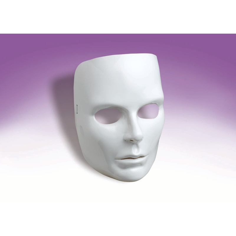 White Full Feminine Female Plastic Face Mask