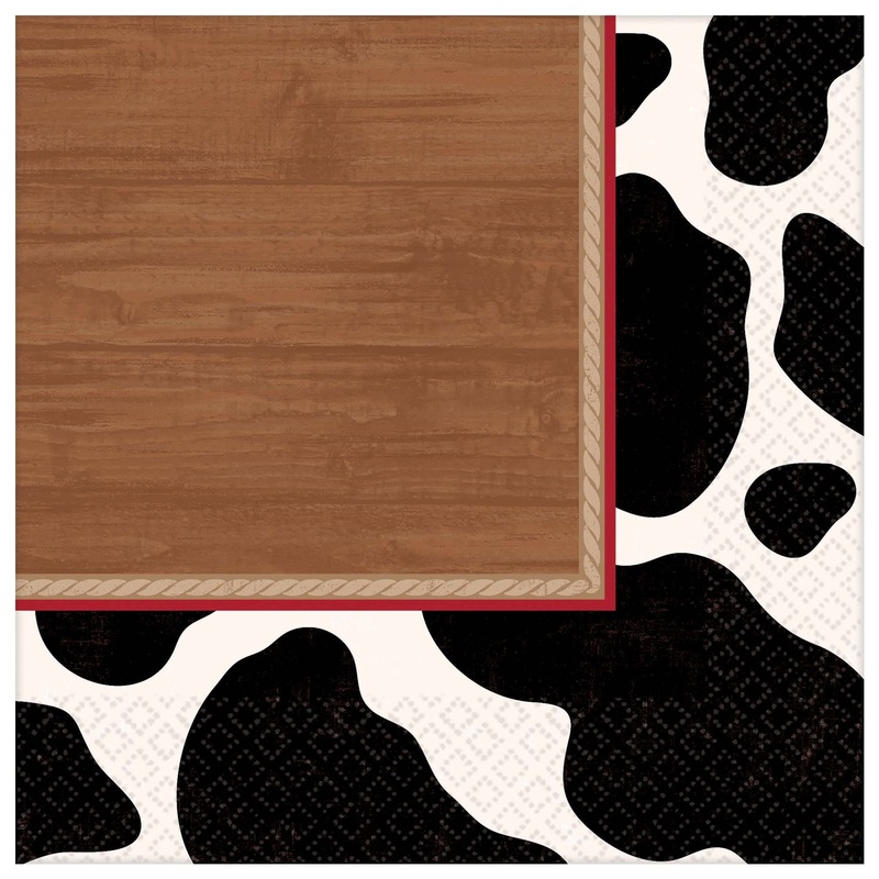 Yeehaw Cow Beverage Napkins 16 Ct