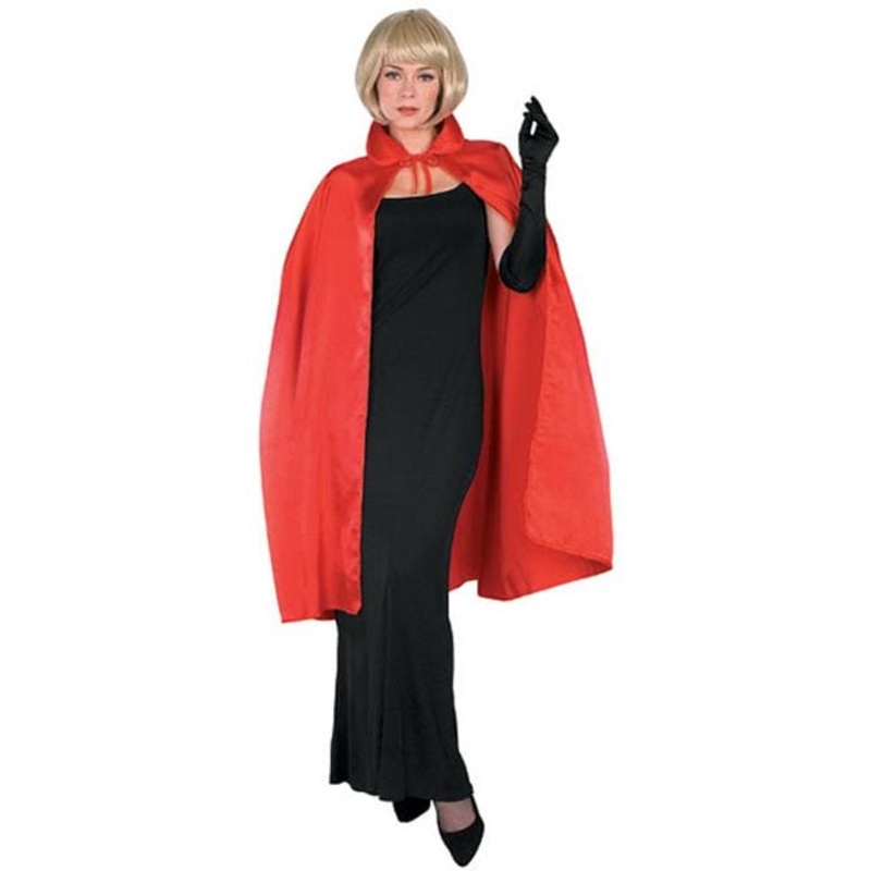 Adult 45in Red Satin Cape