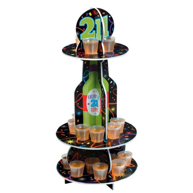 Brilliant 21st Birthday Shot Glass Stand