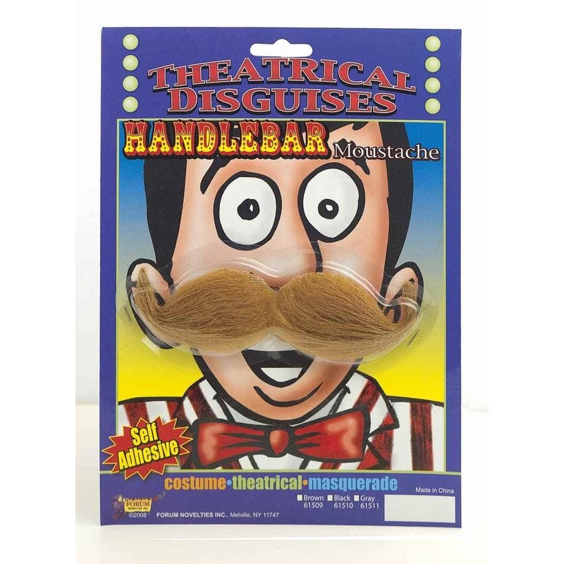 Brown Handlebar Moustache