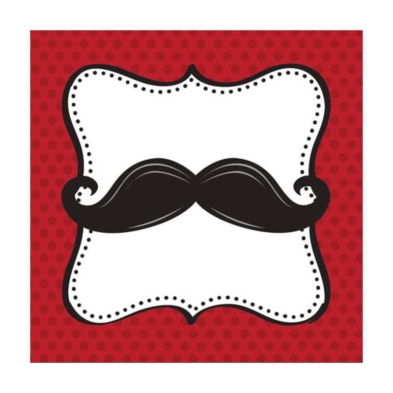Mustache Madness 3-ply Beverage Napkins