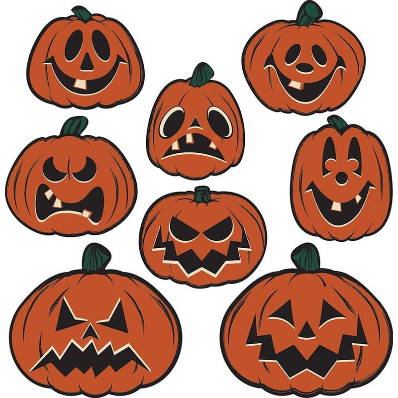 Vintage Halloween Pumpkin Cutouts 8ct
