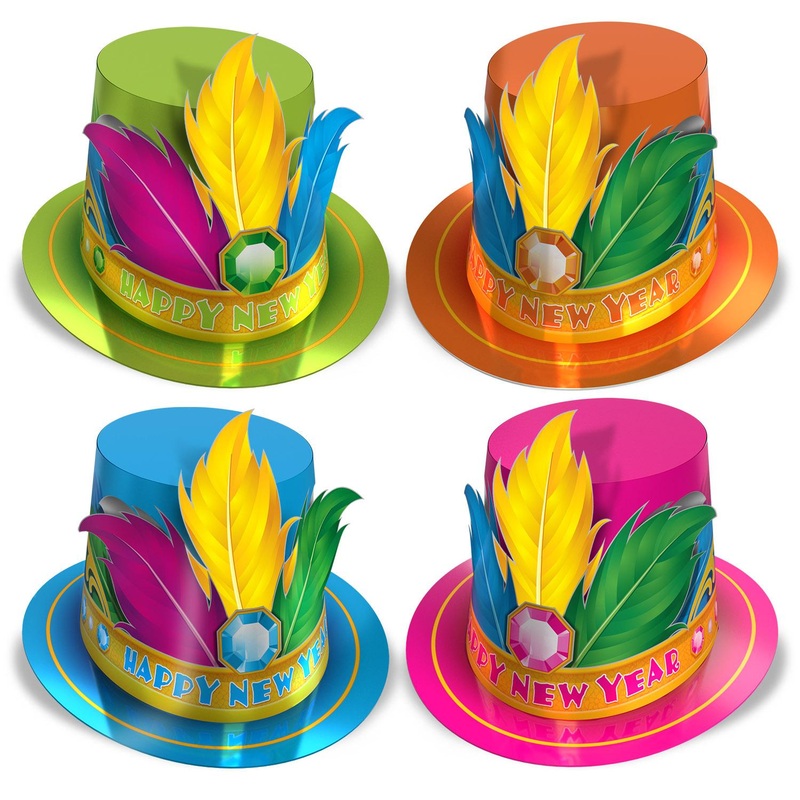 25 Pack Beistle New Year's Eve Rio Hi-Hats