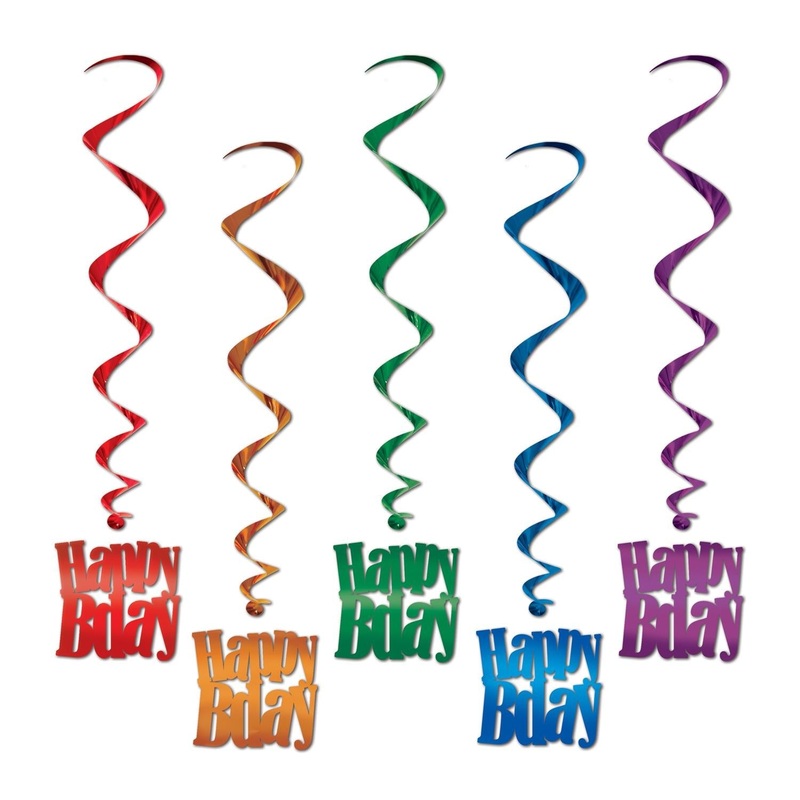 30 Piece Beistle Happy Birthday Party Whirls