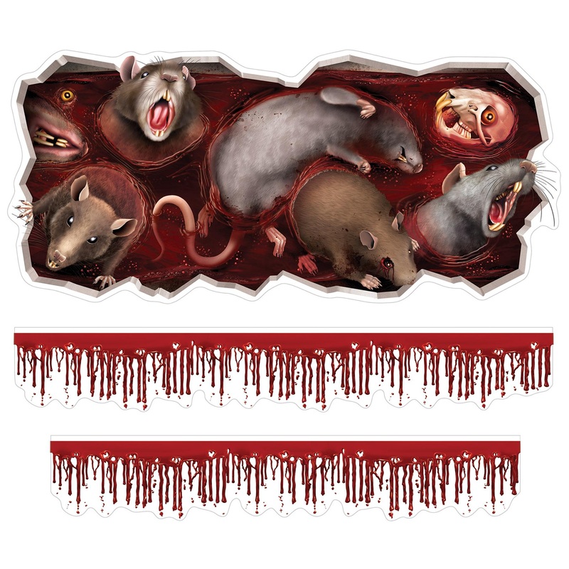 36 Piece Beistle Halloween Bloody Rats Toilet Tank Peel 'N Place Clings