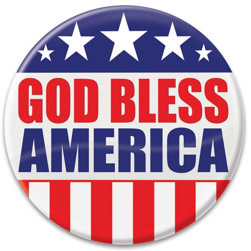 6 Pack Beistle God Bless America Button