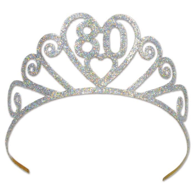 80th Birthday Glitter Tiara