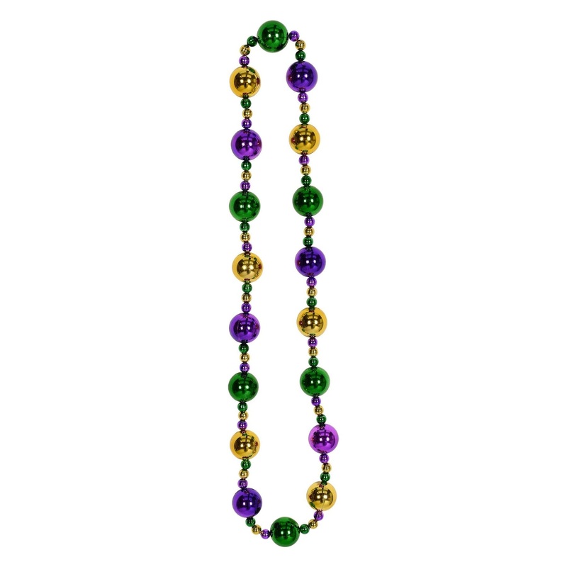 12 Pack Beistle Jumbo Mardi Gras Bead Necklace