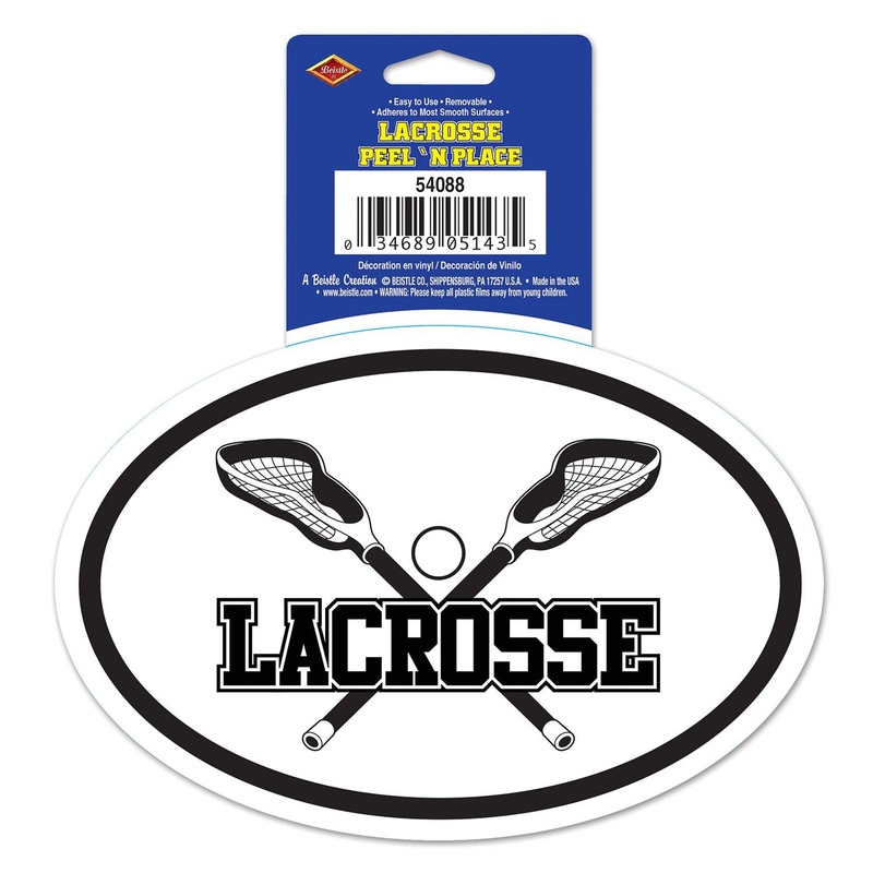 12 Pack Beistle Lacrosse Party Peel 'N Place Clings