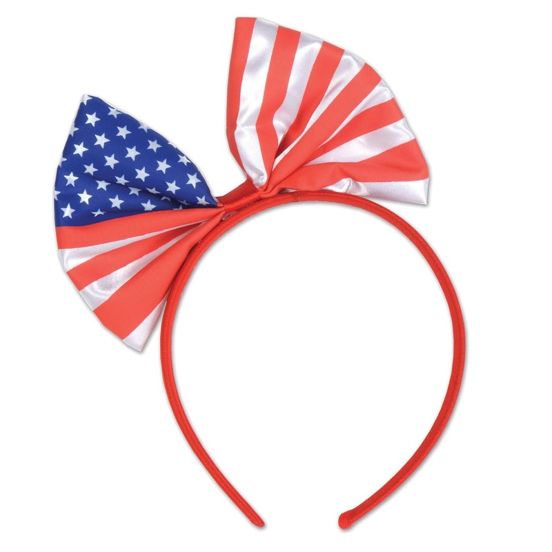 12 Pack Beistle Patriotic Bow Headband