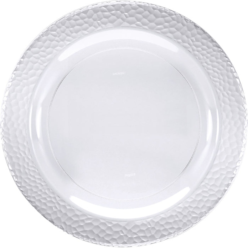 120 pc Bulk Clear Pebble Plastic Dinner Plates
