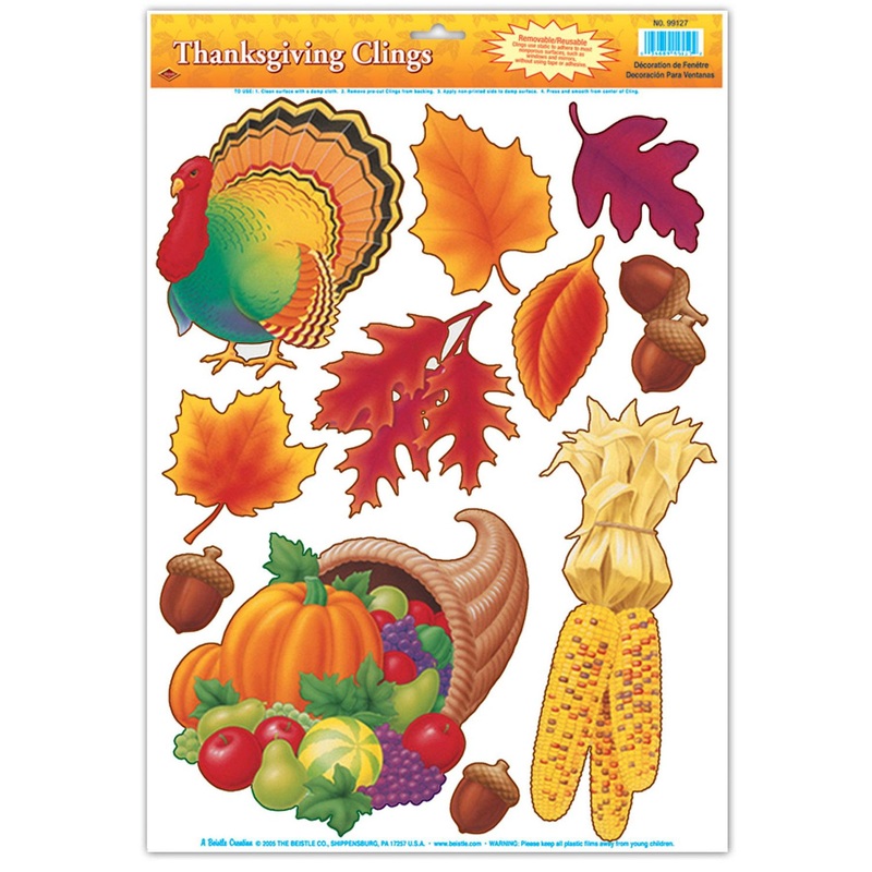 132 Piece Beistle Thanksgiving Clings