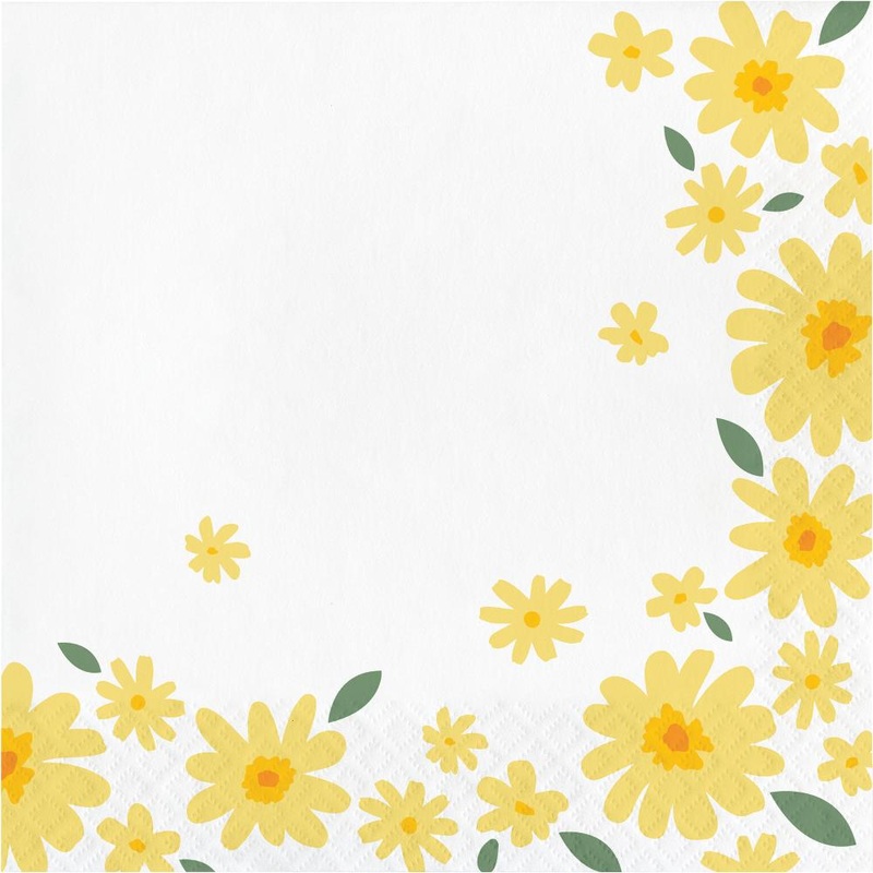 192 pc Bulk Sweet Daisy Paper Lunch Napkin