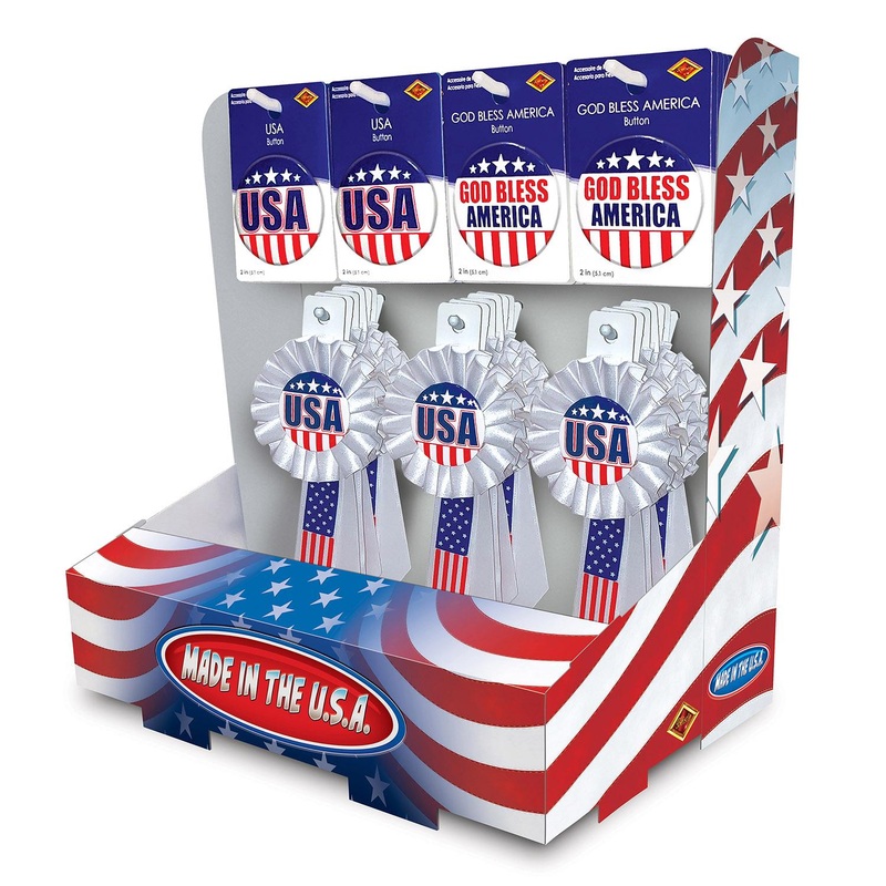 54 Piece Beistle Patriotic God Bless America/USA Counter Display