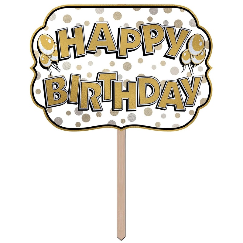 6 Pack Beistle Foil Happy Birthday Party Yard Sign