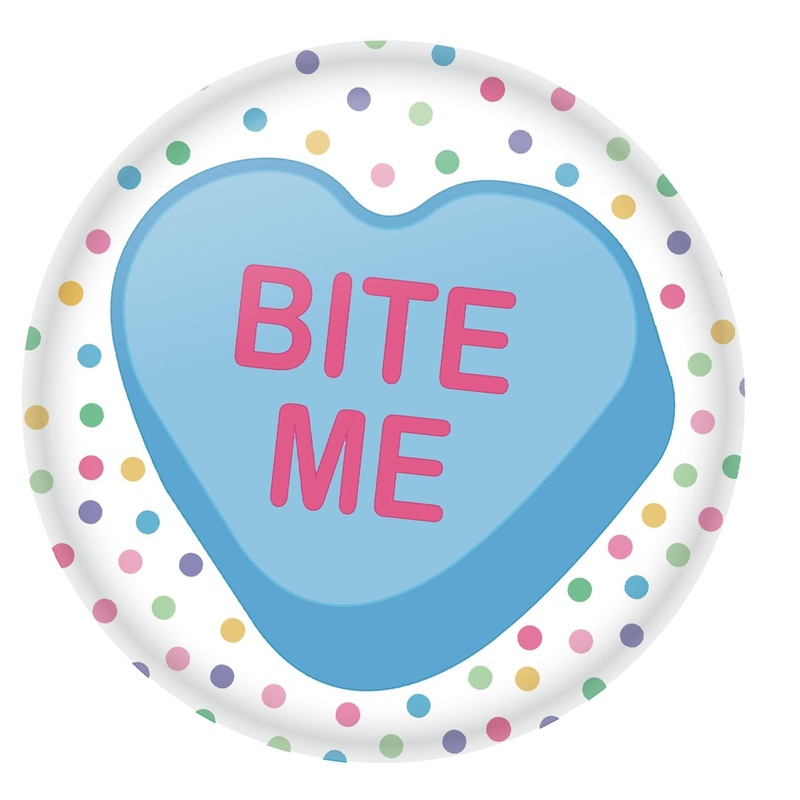 6 Pack Beistle Valentine's Day Bite Me Button