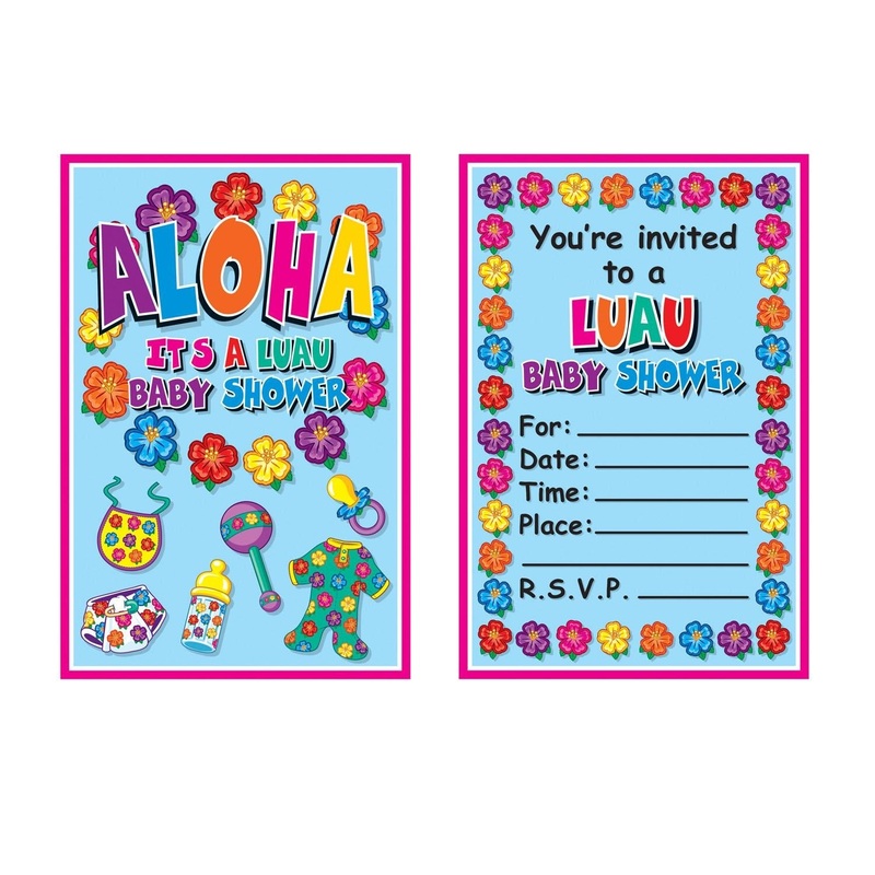 96 Pack Beistle Hula Baby Invitations