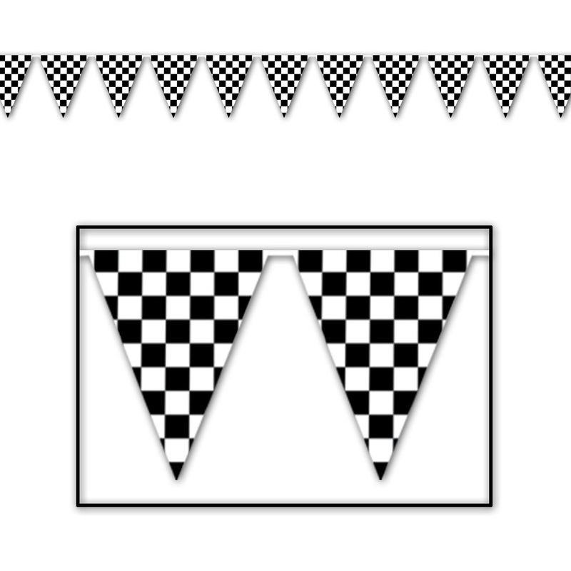 12 Pack Beistle 30 ft. Checkered Party Pennant Banner