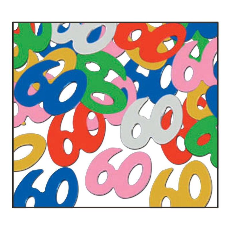 12 Pack Beistle Confetti 60th Birthday Party Silhouettes multi-color (0.5 Oz/Pkg)