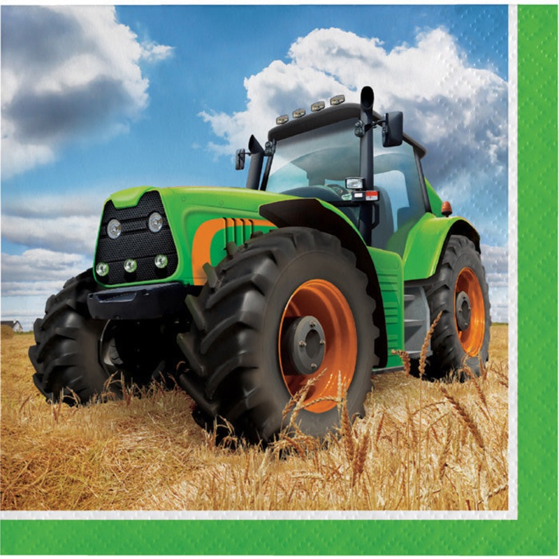 192 pc Bulk Tractor Time Beverage Napkins