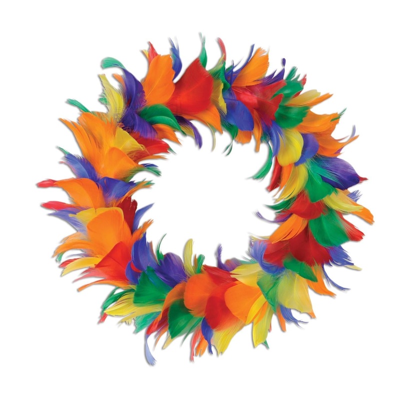 6 Pack Beistle Fancy Party Wreath - rainbow (8 Inches)