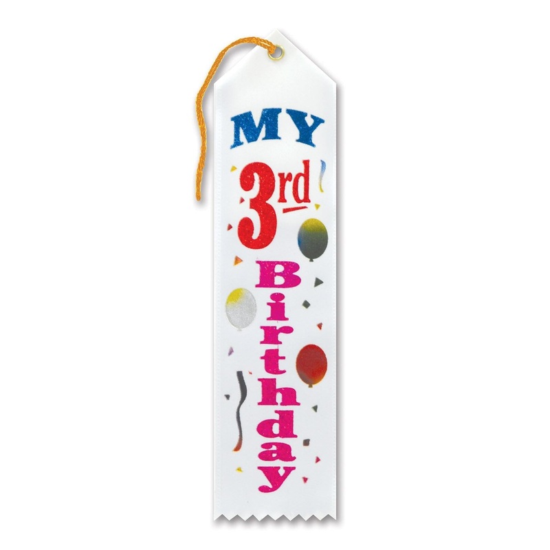 6 Pack Beistle My 3rd Birthday Party Award Ribbon