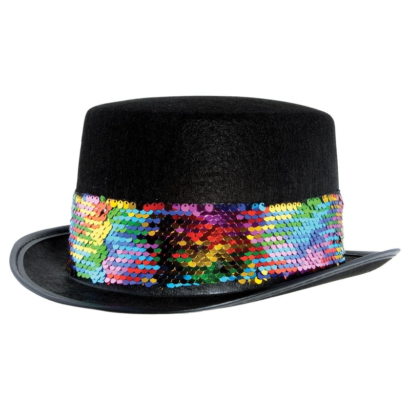 6 Piece Beistle Felt Topper with Rainbow Sequined Band