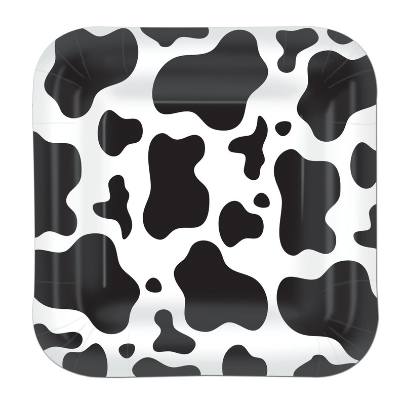 96 Pack Beistle Cow Print Party Paper Plates 9 inch