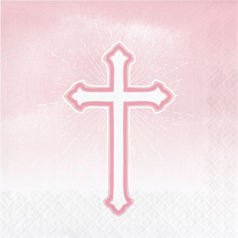 Faith Pink Luncheon Napkins (16/Pkg)