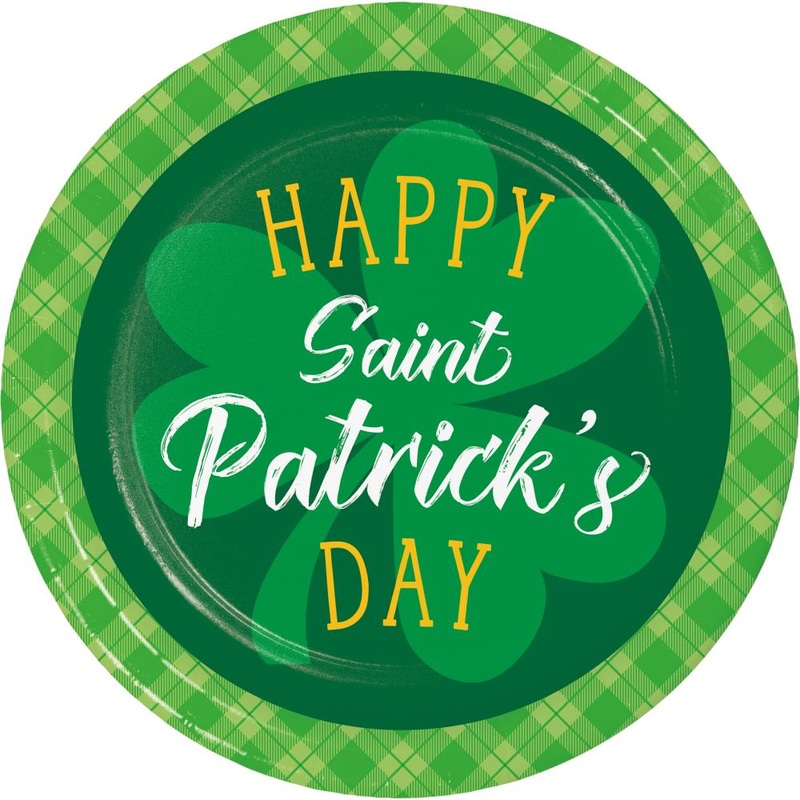 Shamrock & Roll Paper 9" Dinner Plate (8/Pkg)